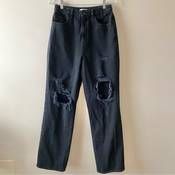 PacSun Denim - PacSun 90s Boyfriend‎ Distressed Jean High Waist Ripped Size 30 Black NWOT